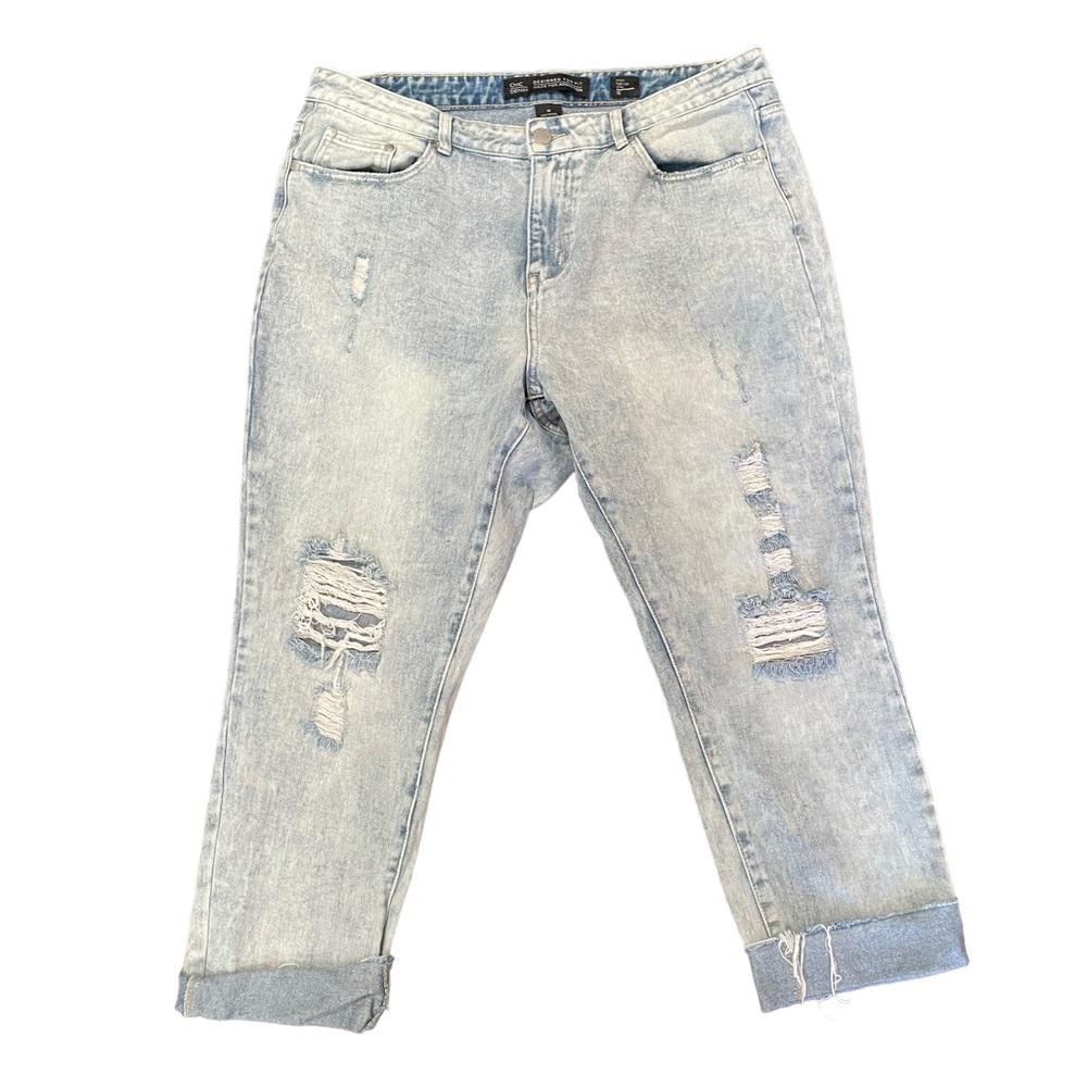 City Chic mom high rise jeans light wash 16